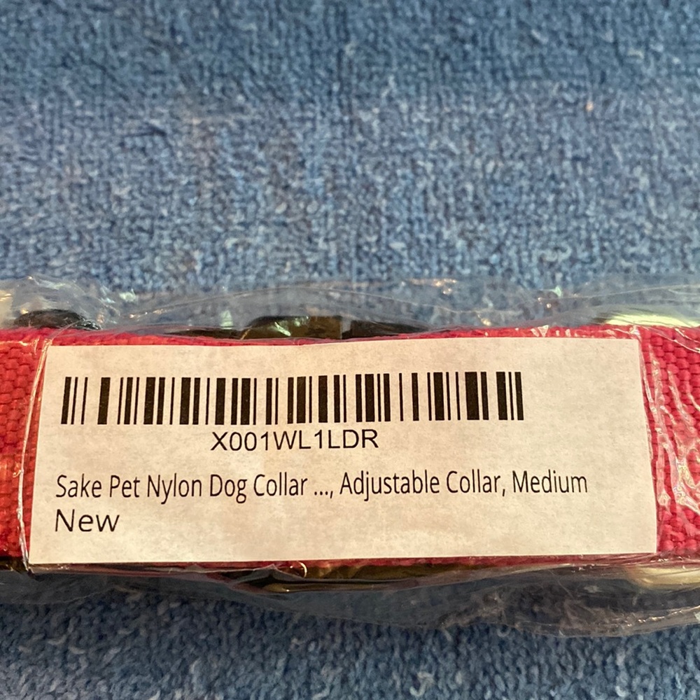 Sake Nylon Dog Collar Med NWT